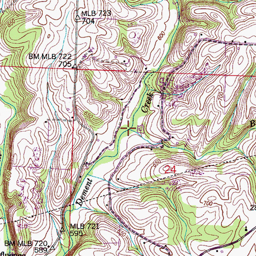 Topographic Map of Big Branch, AL