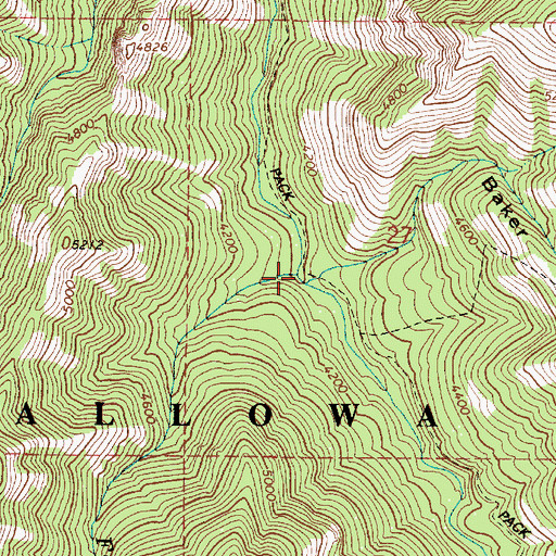 Topographic Map of Fox Creek, OR