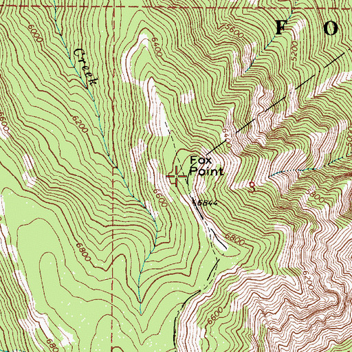 Topographic Map of Fox Point, OR