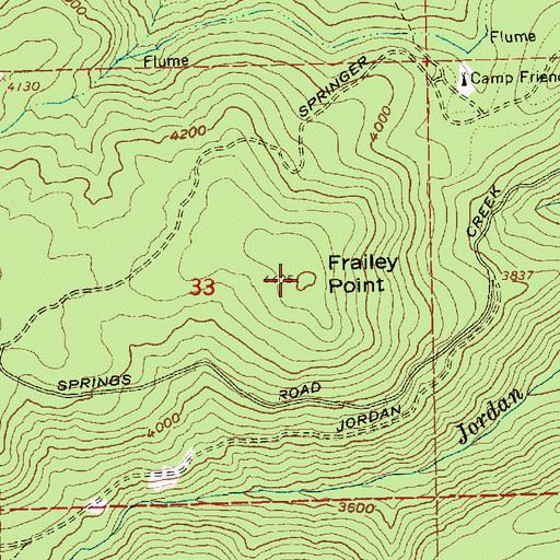 Topographic Map of Frailey Point, OR