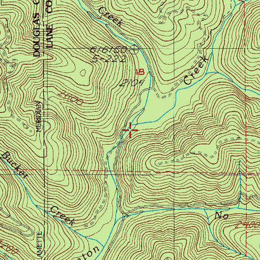 Topographic Map of Francis Creek, OR