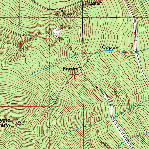 Topographic Map of Frazier, OR