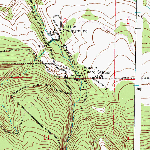 Topographic Map of Frazier Guard Station, OR