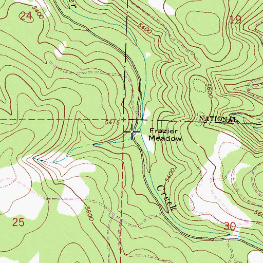 Topographic Map of Frazier Meadow, OR