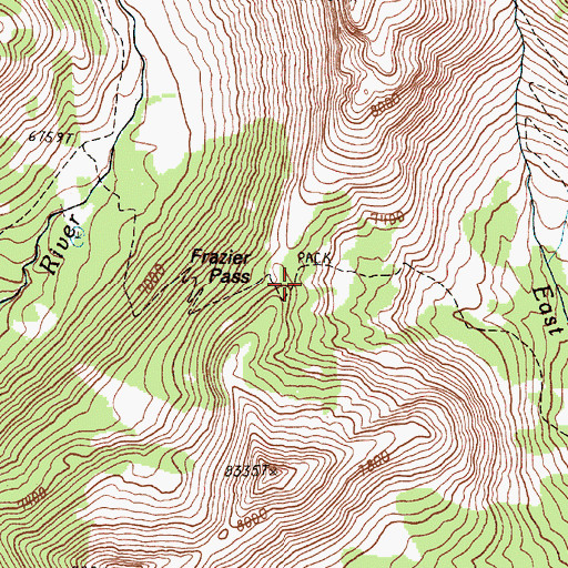 Topographic Map of Frazier Pass, OR