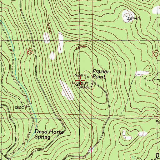 Topographic Map of Frazier Point, OR