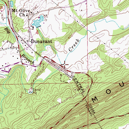 Topographic Map of Big Branch, AL