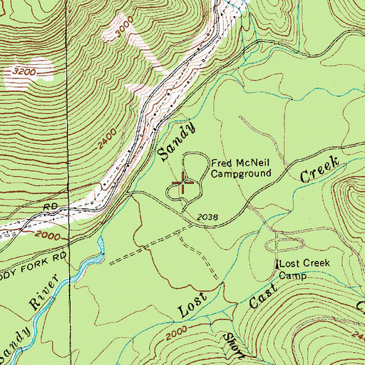 Topographic Map of McNeil Recreation Site, OR