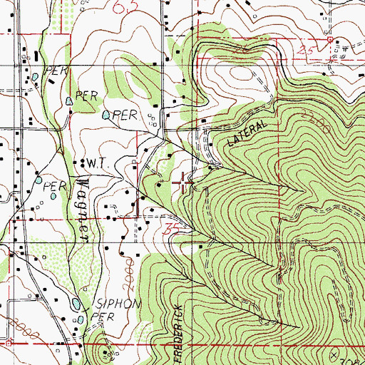 Topographic Map of Frederick Lateral, OR