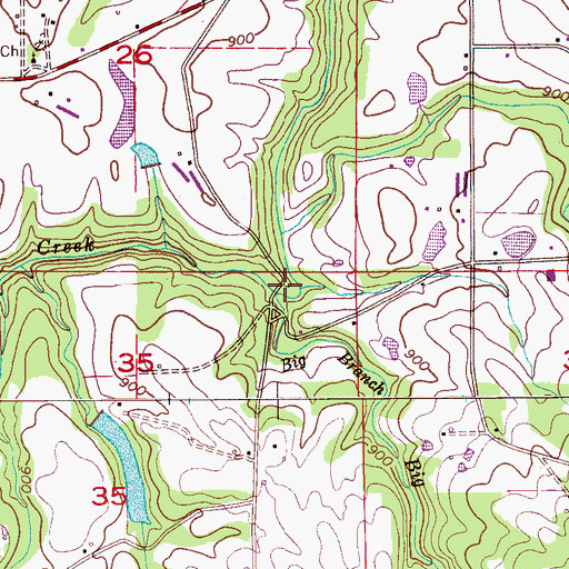 Topographic Map of Big Branch, AL