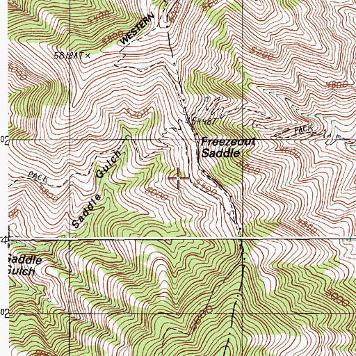 Topographic Map of Freezeout Saddle, OR