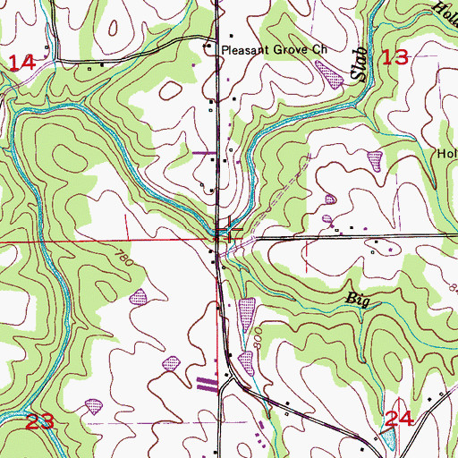 Topographic Map of Big Branch, AL