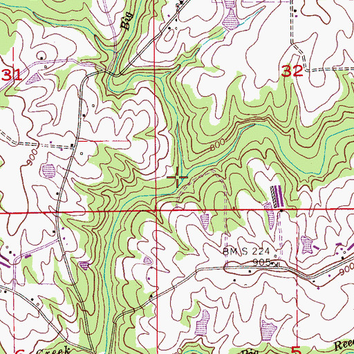 Topographic Map of Big Branch, AL