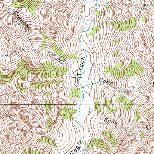 Topographic Map of French Creek, OR