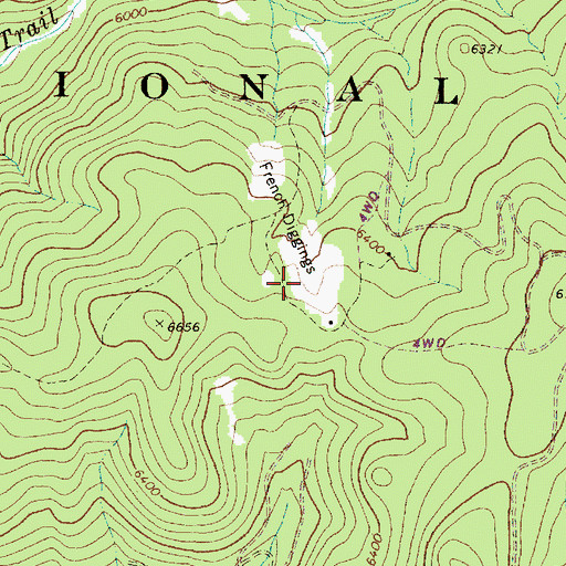 Topographic Map of French Diggings, OR
