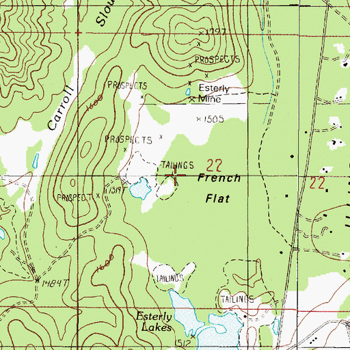 Topographic Map of French Flat, OR