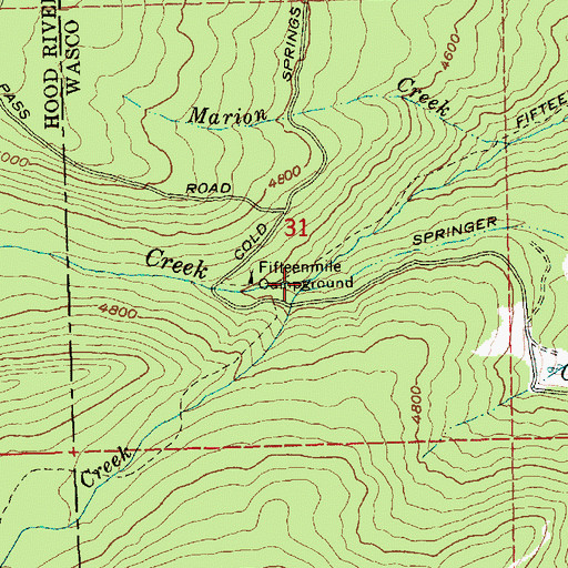 Topographic Map of Fret Creek, OR