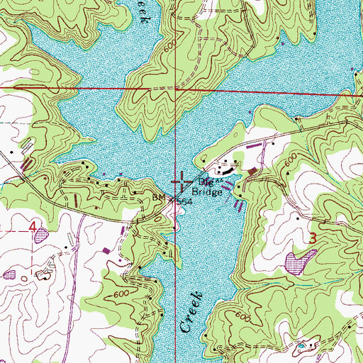 Topographic Map of Big Bridge, AL