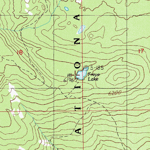 Topographic Map of Freye Lake, OR