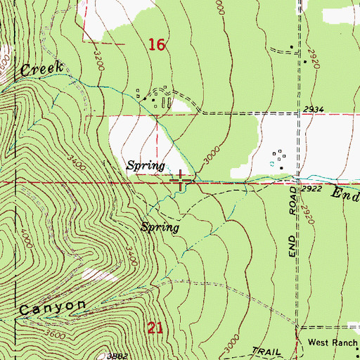 Topographic Map of Frizzell Creek, OR