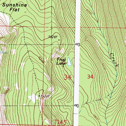Topographic Map of Frog Lake, OR