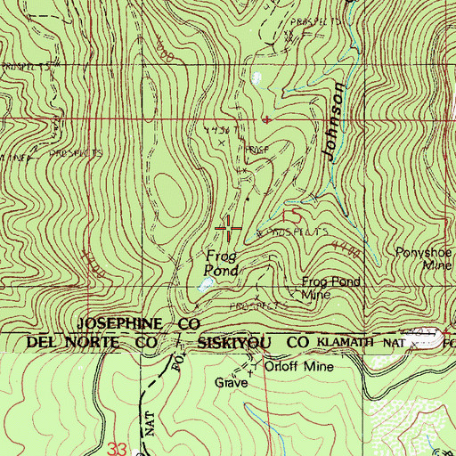 Topographic Map of Frog Pond Mine, OR