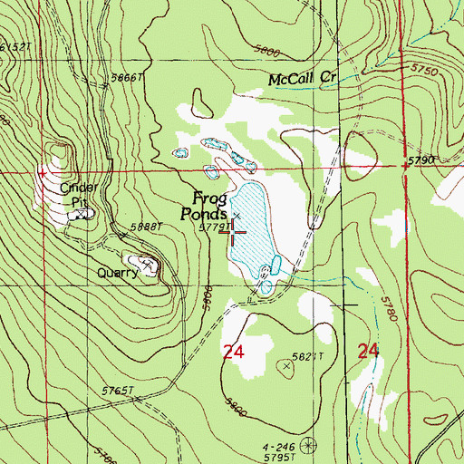 Topographic Map of Frog Ponds, OR