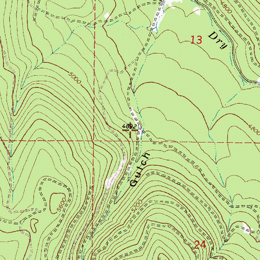 Topographic Map of Frosty Gulch, OR
