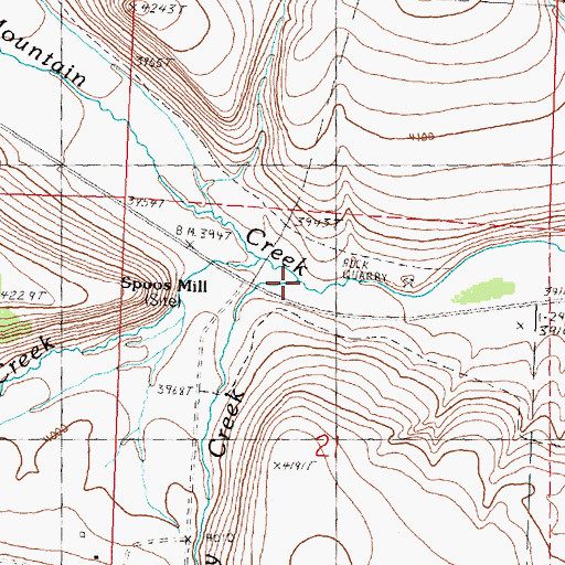 Topographic Map of Fry Creek, OR