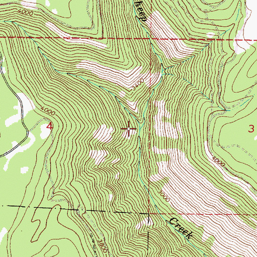 Topographic Map of Fry Meadow Creek, OR