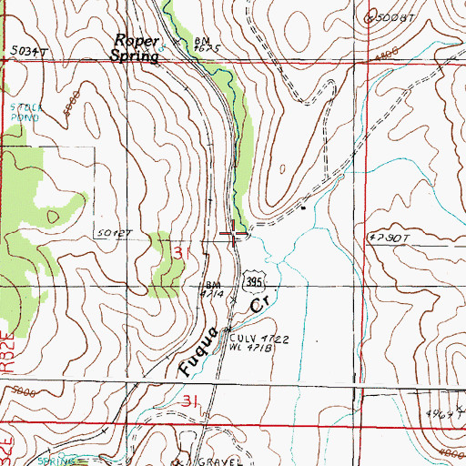 Topographic Map of Fuqua Creek, OR