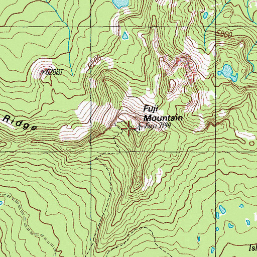 Topographic Map of Fuji Mountain, OR
