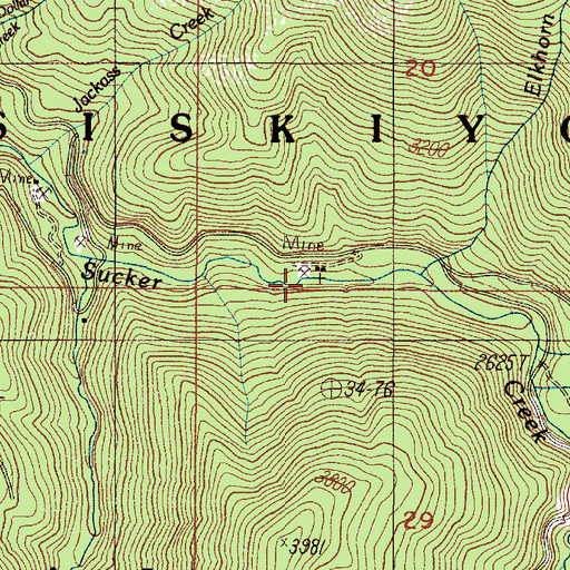 Topographic Map of Fulk Cabin, OR
