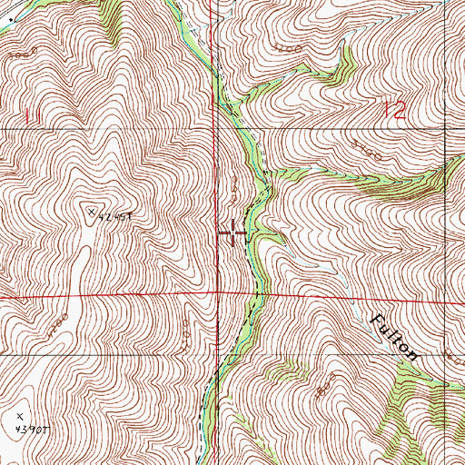 Topographic Map of Fulton Creek, OR