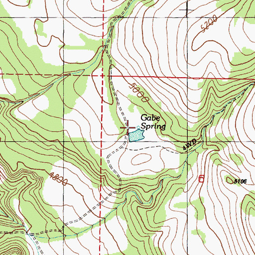 Topographic Map of Gabe Spring, OR