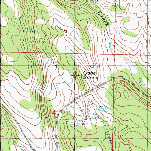 Topographic Map of Gabe Spring, OR