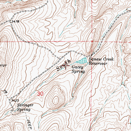 Topographic Map of Gacey Spring, OR