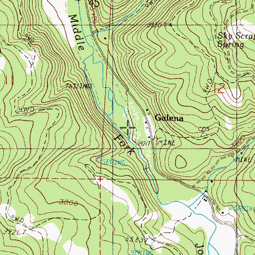Topographic Map of Galena, OR