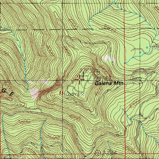 Topographic Map of Galena Mountain, OR