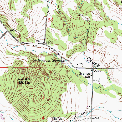 Topographic Map of Galloway Spring, OR