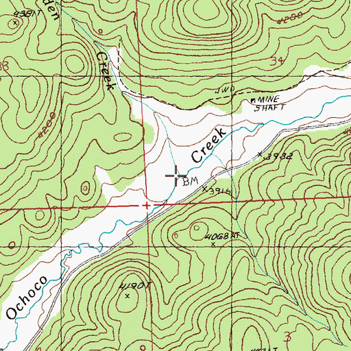 Topographic Map of Garden Creek, OR