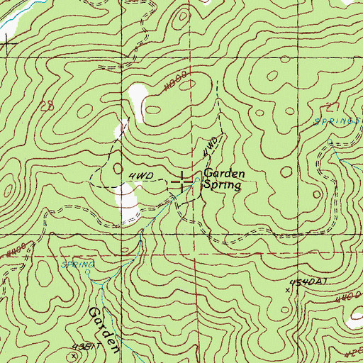 Topographic Map of Garden Spring, OR