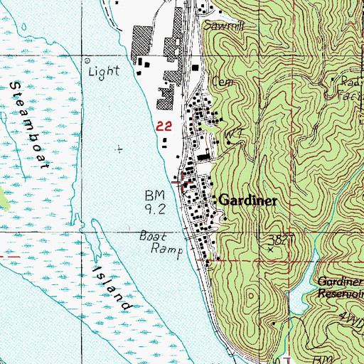 Topographic Map of Gardiner, OR