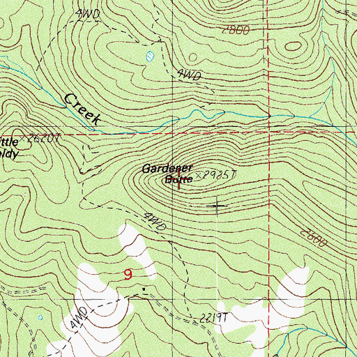 Topographic Map of Gardener Butte, OR