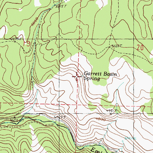 Topographic Map of Garrett Basin Spring, OR