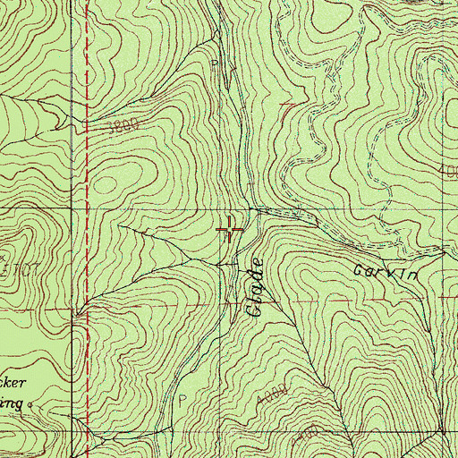 Topographic Map of Garvin Gulch, OR