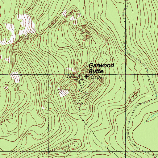 Topographic Map of Garwood Butte, OR