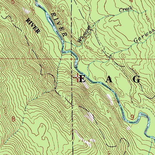 Topographic Map of Garwood Creek, OR
