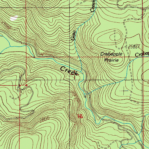 Topographic Map of Gate Creek, OR