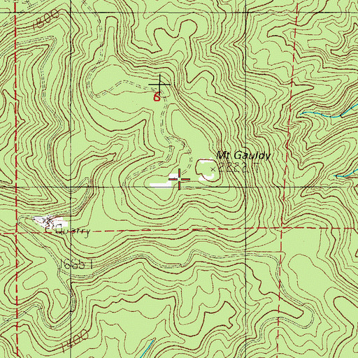 Topographic Map of Gauldy Ridge, OR